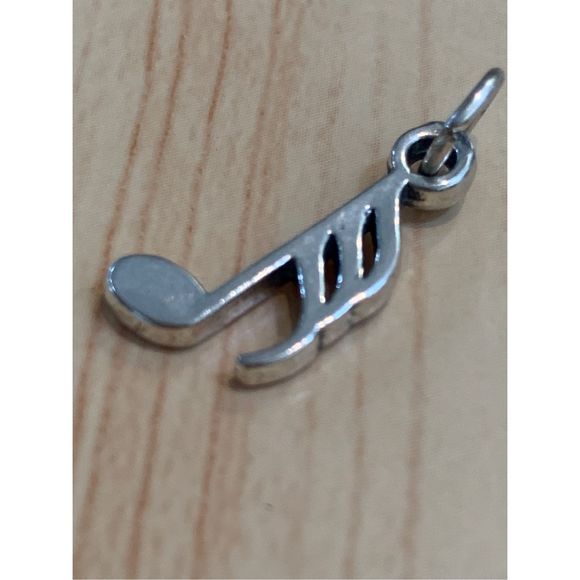 Vintage.925 Music Note 32nd Sterling Silver Jewelry Charm - Picture 4 of 4